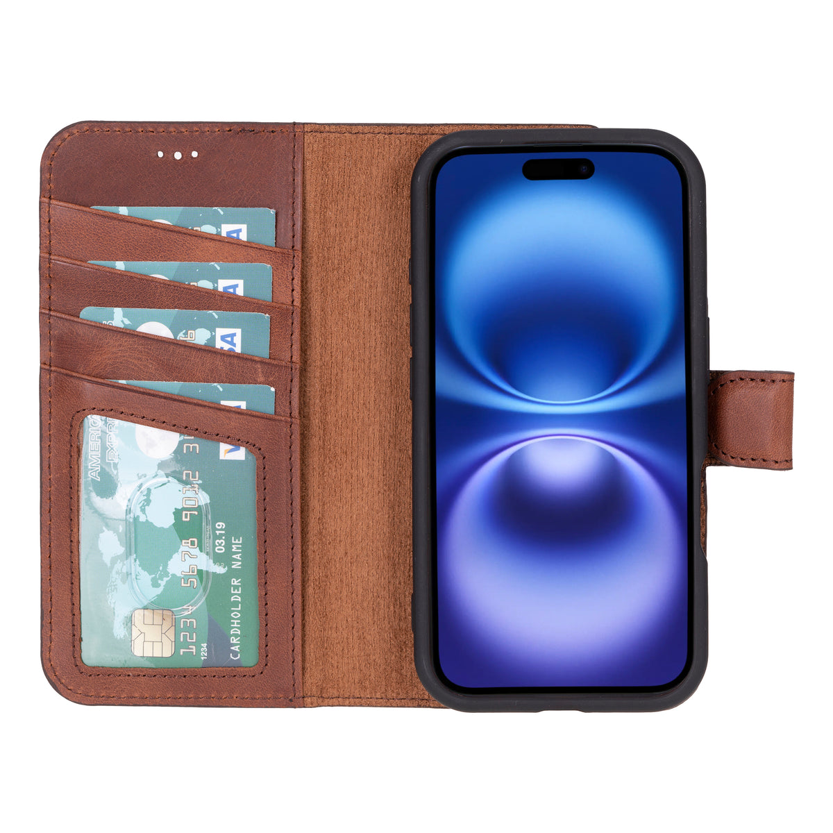 iPhone 16 Leather Wallet Case