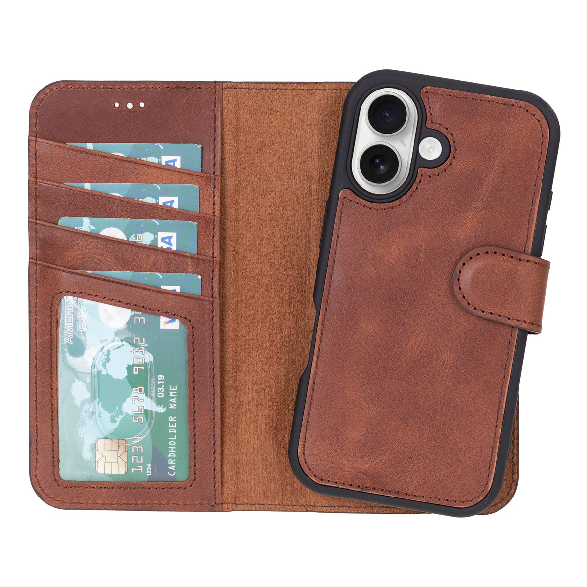 iPhone 16 Leather Wallet Case