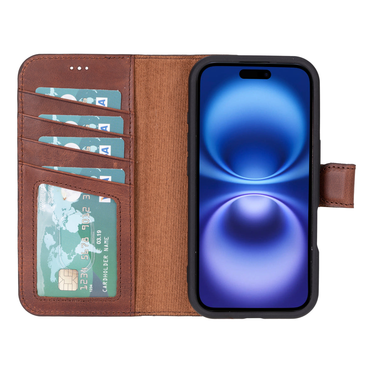 iPhone 16 Pro Max Leather Wallet Case