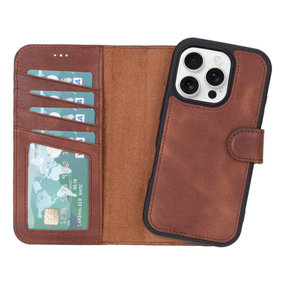 iPhone 16 Pro Max Leather Wallet Case