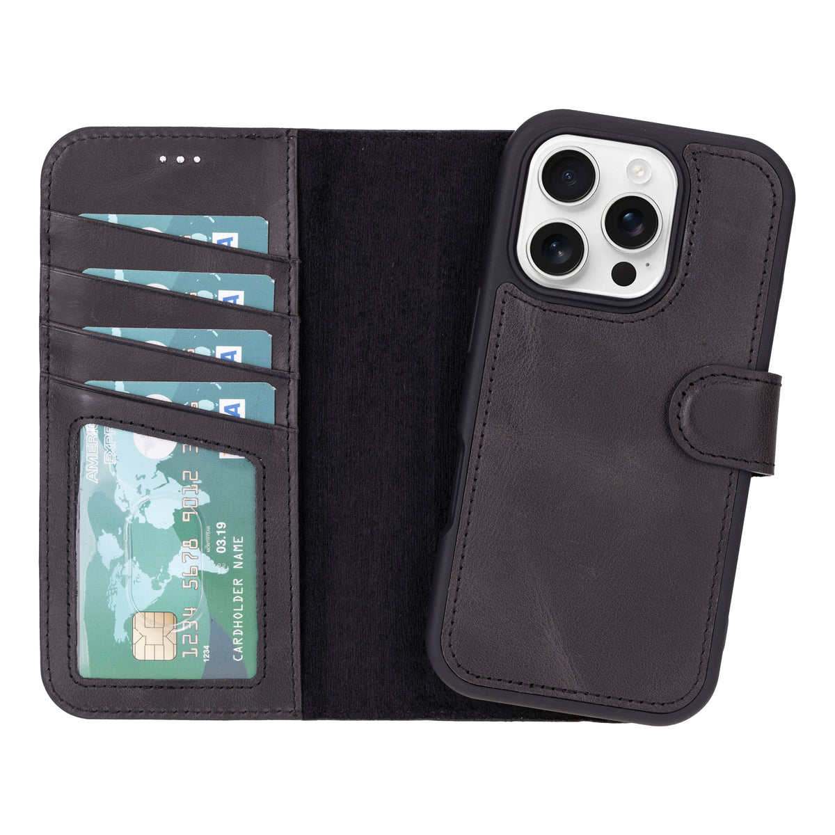 iPhone 16 Pro Leather Wallet Case