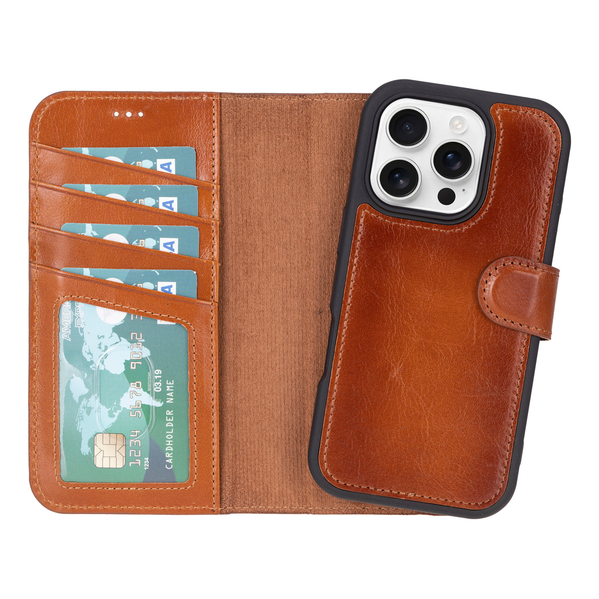 iPhone 16 Pro Leather Wallet Case