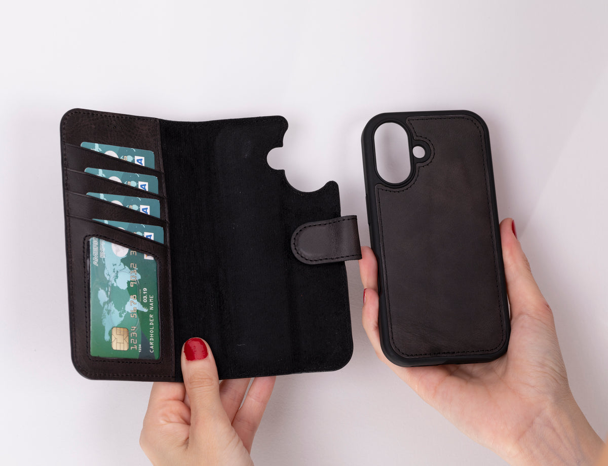 iPhone 16 Leather Wallet Case