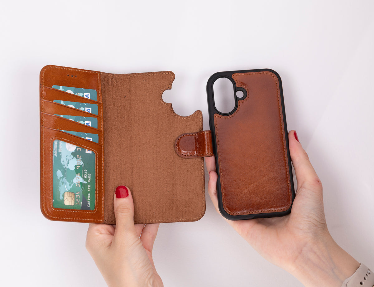 iPhone 16 Leather Wallet Case