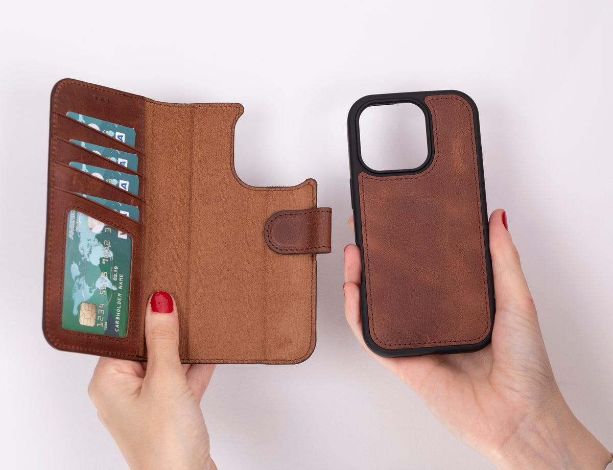 iPhone 16 Pro Leather Wallet Case