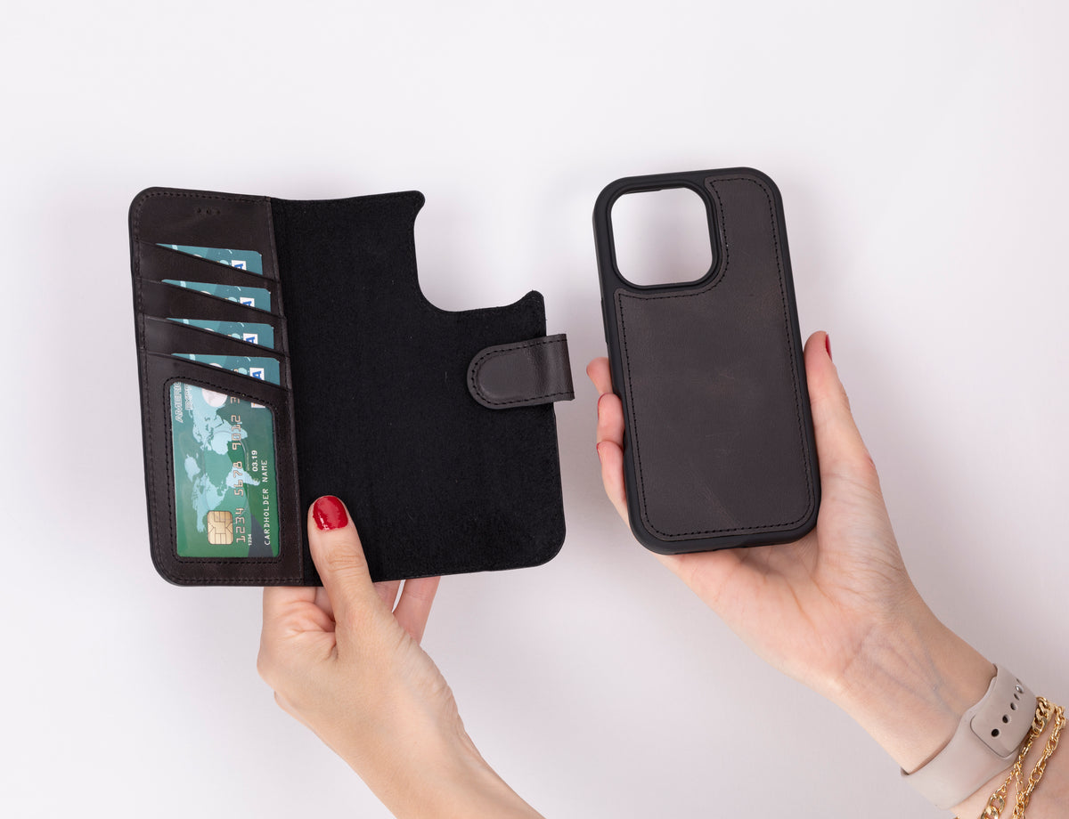 iPhone 16 Pro Leather Wallet Case