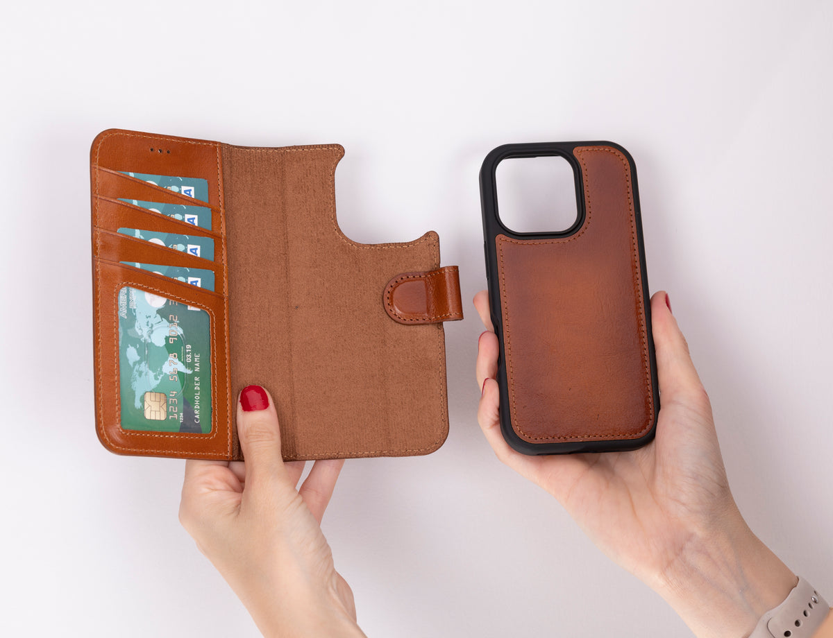 iPhone 16 Pro Leather Wallet Case