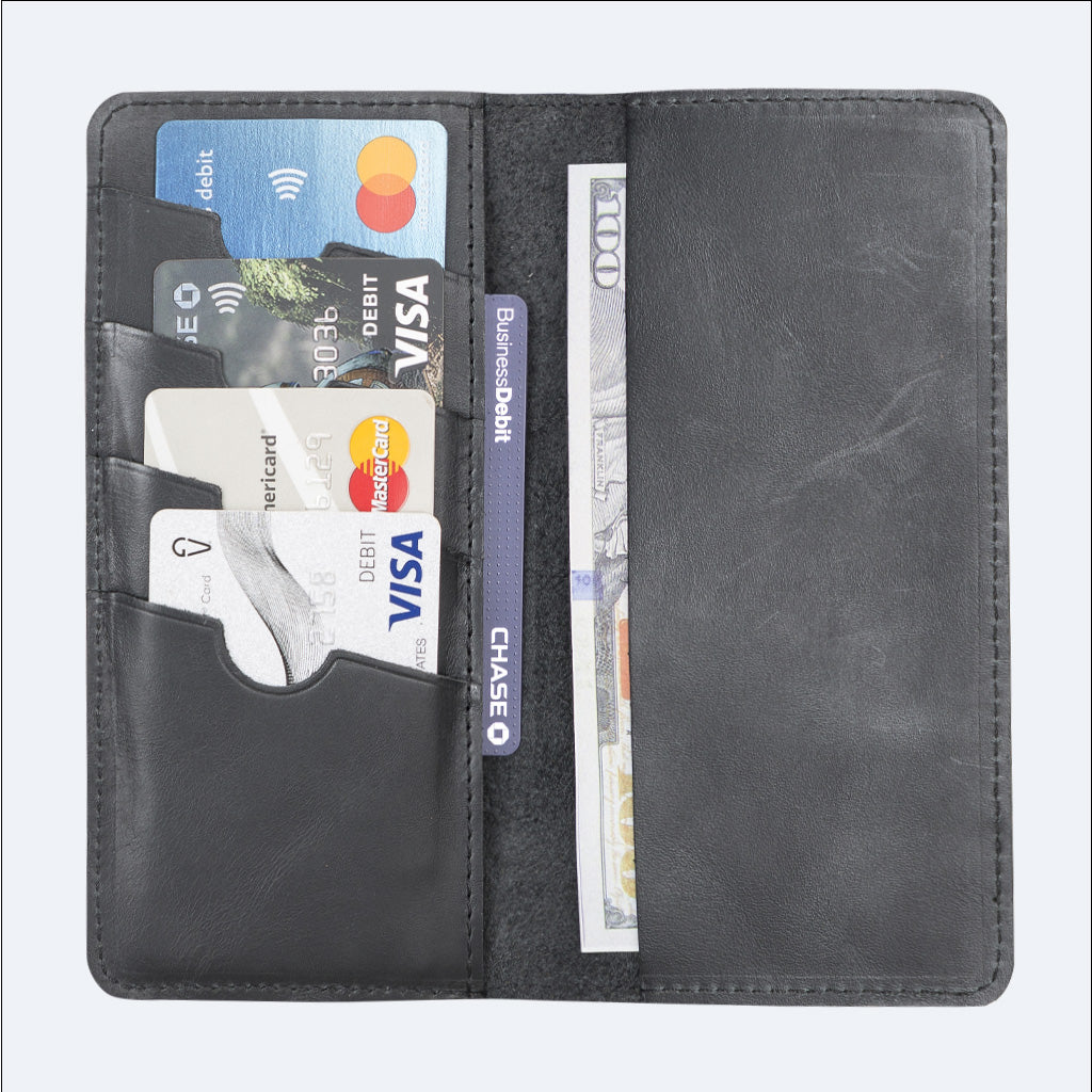 Premium Quality Leather Checkbook Holder and Wallet