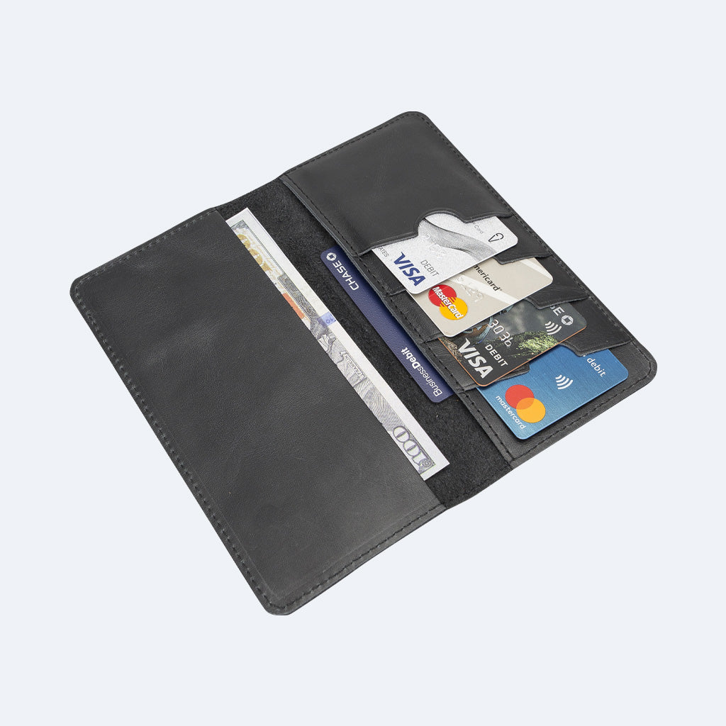 Premium Quality Leather Checkbook Holder and Wallet
