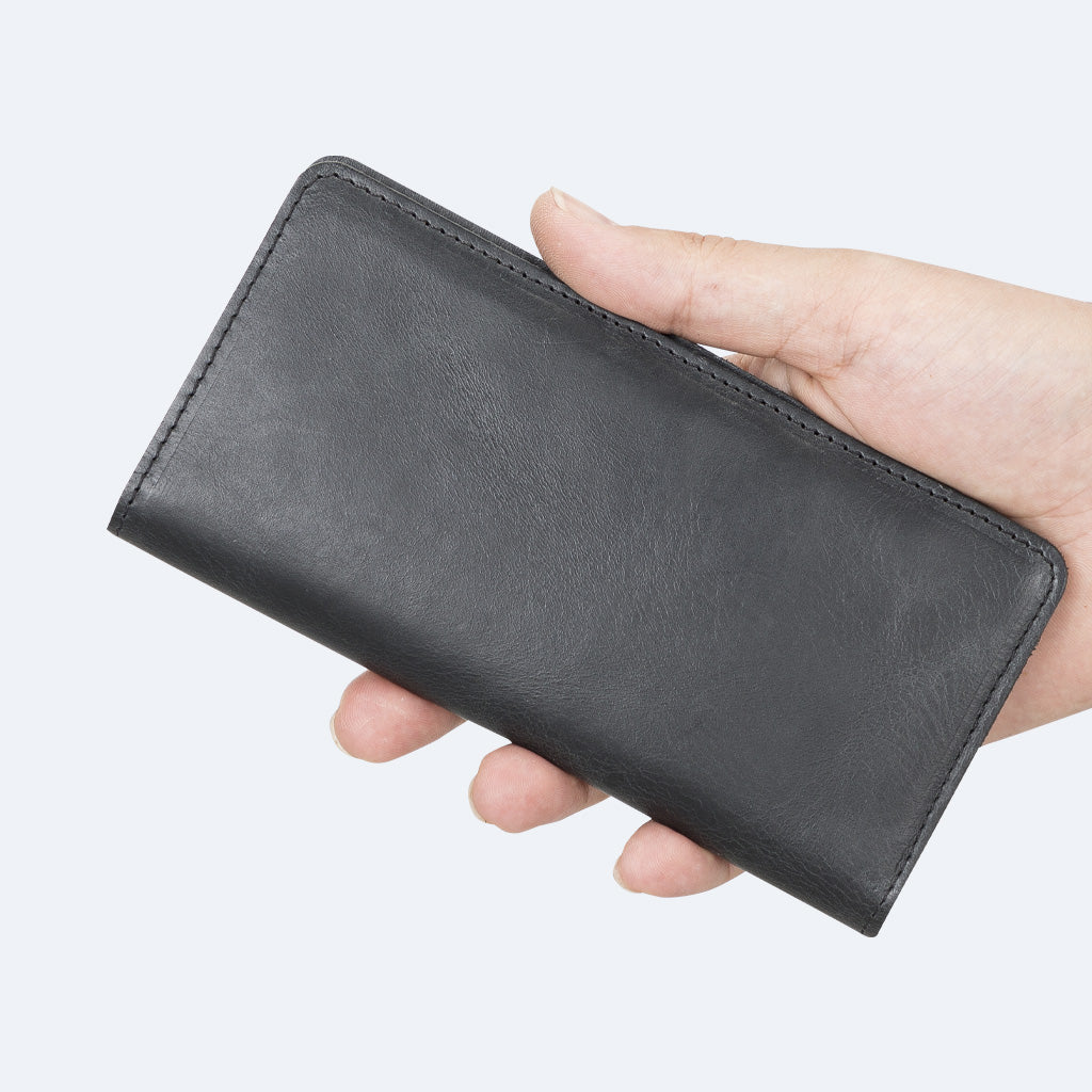 Premium Quality Leather Checkbook Holder and Wallet