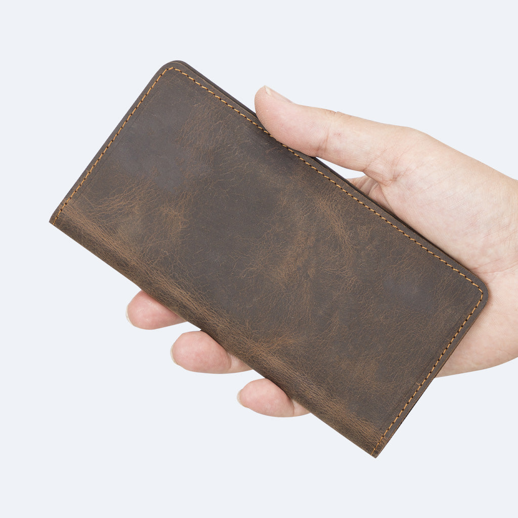 Premium Quality Leather Checkbook Holder and Wallet