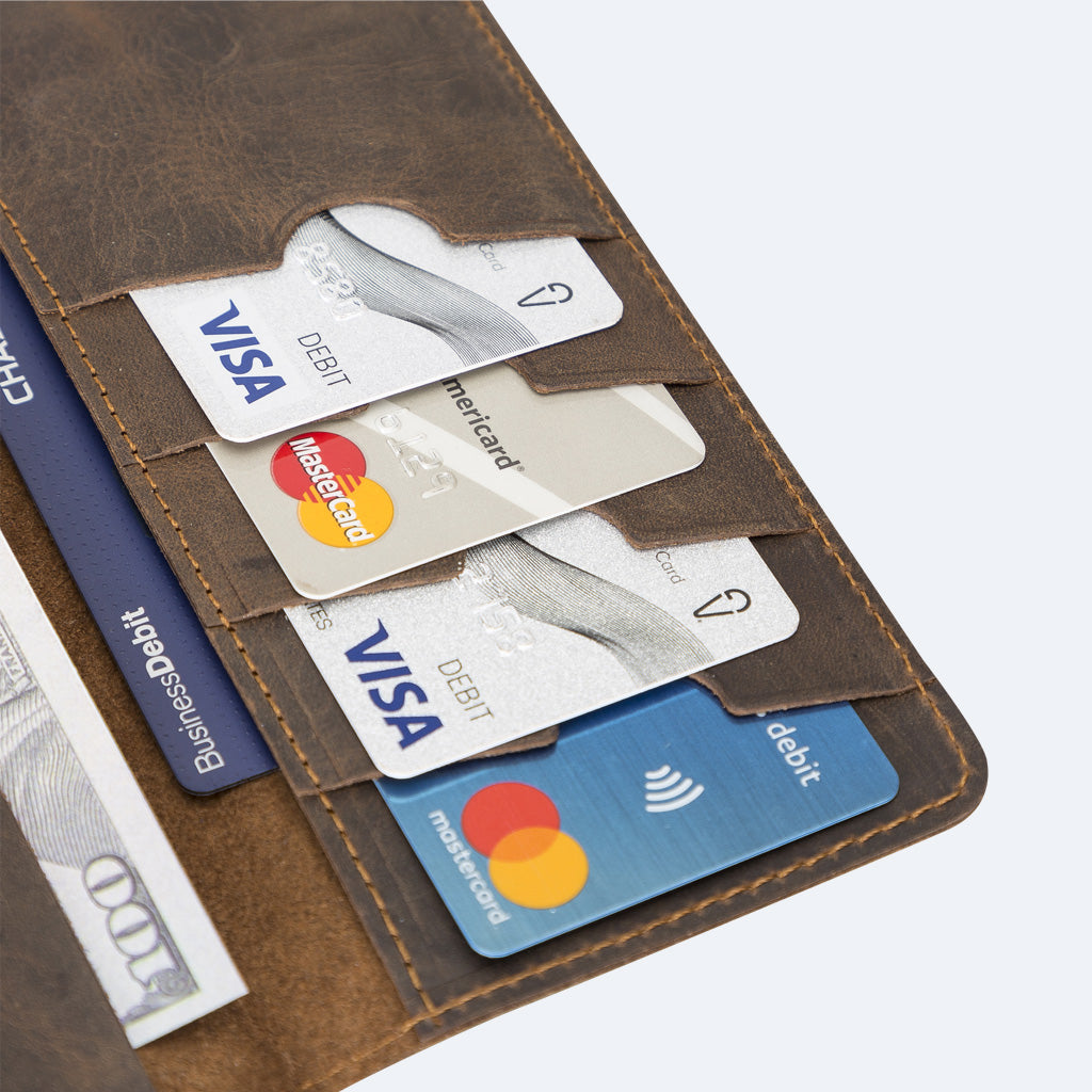 Premium Quality Leather Checkbook Holder and Wallet