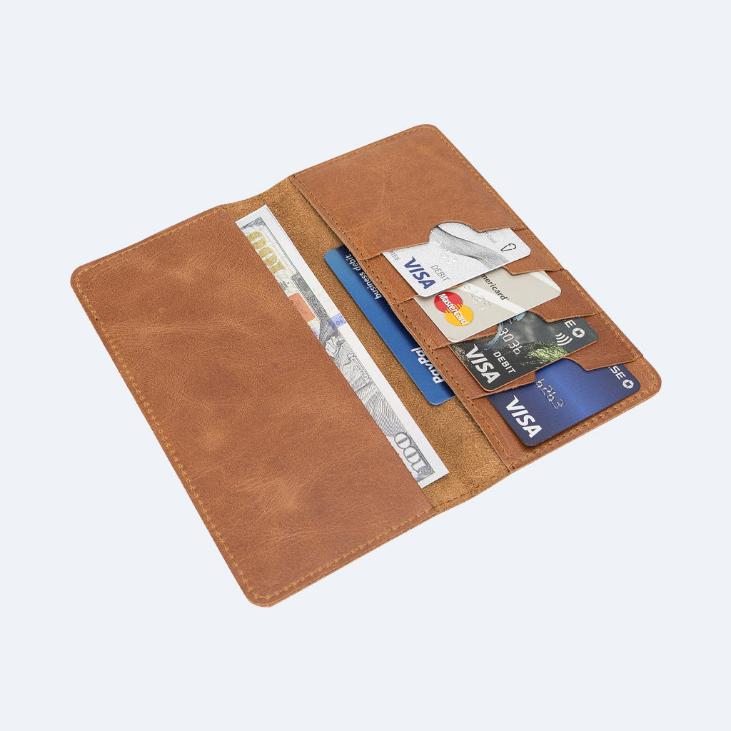 Premium Quality Leather Checkbook Holder and Wallet