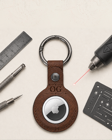 Tori AirTag Leather Key Ring