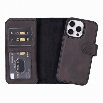 iPhone 16 Pro Max Leather Double Wallet Case