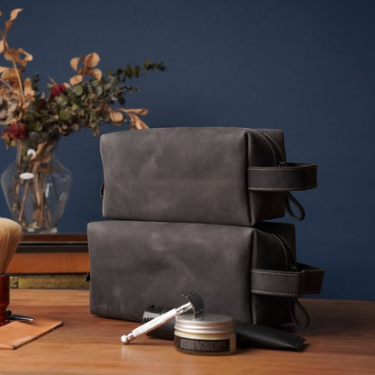 Leather Dopp Kit Bag - Travel Organizer