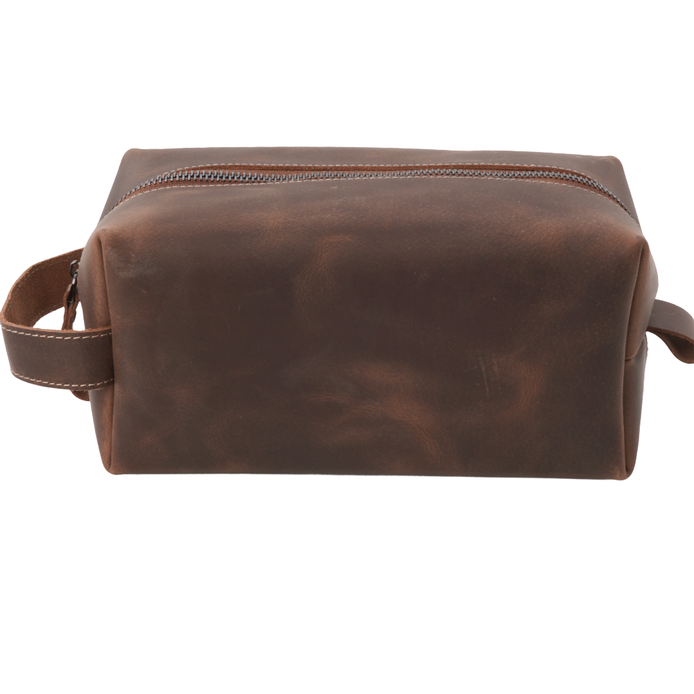 Leather Dopp Kit Bag - Travel Organizer