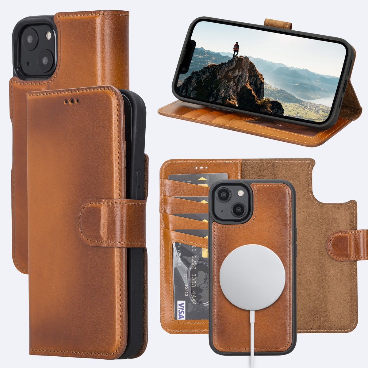 iPhone 13 Mini Leather Wallet Case