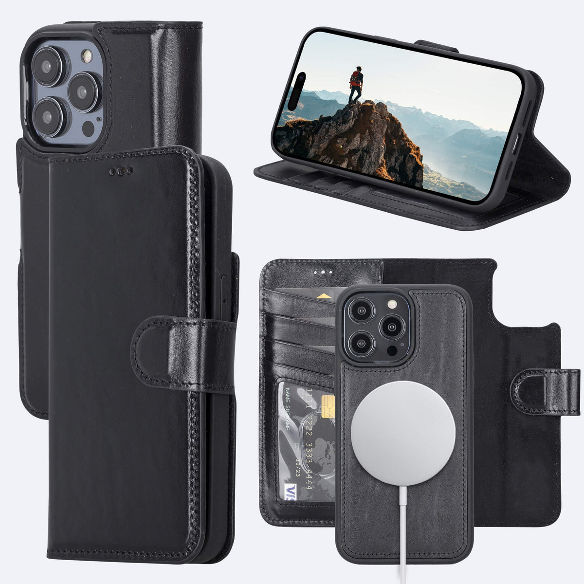 iPhone 13 Pro Leather Wallet Case