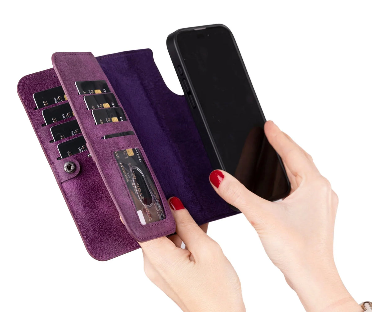 iPhone 16 Leather Double Wallet Case