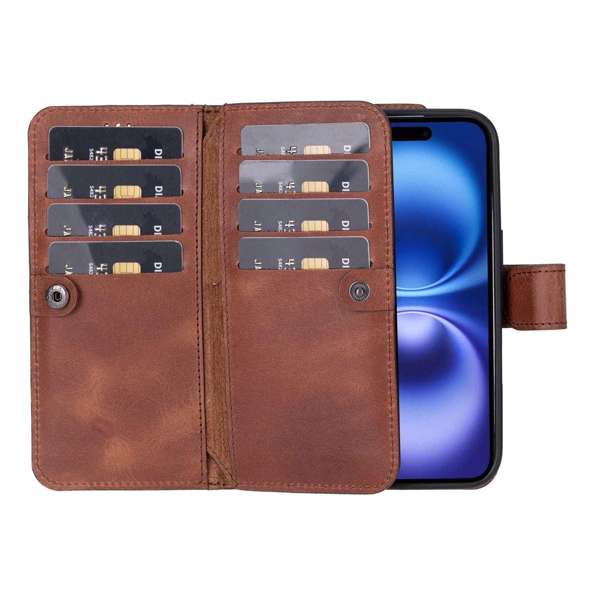 iPhone 16 Leather Double Wallet Case