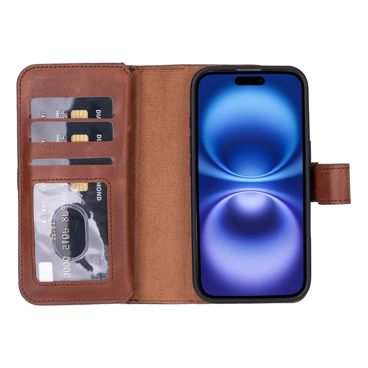 iPhone 16 Pro Leather Double Wallet Case