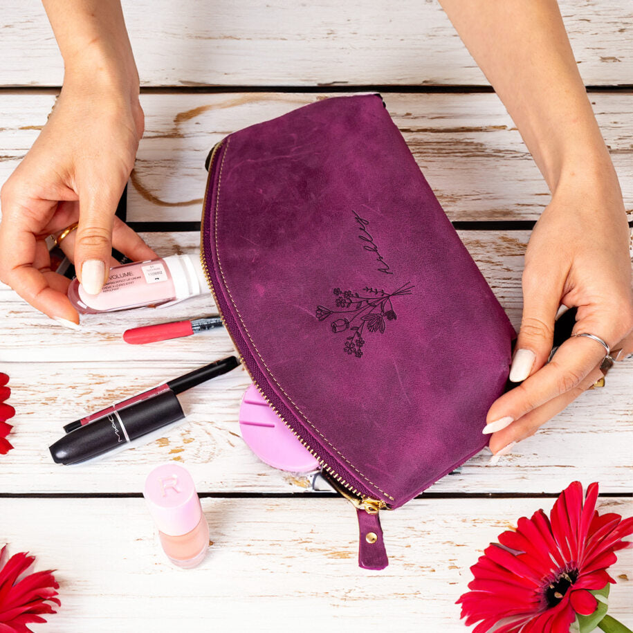Leather Makeup Bag
