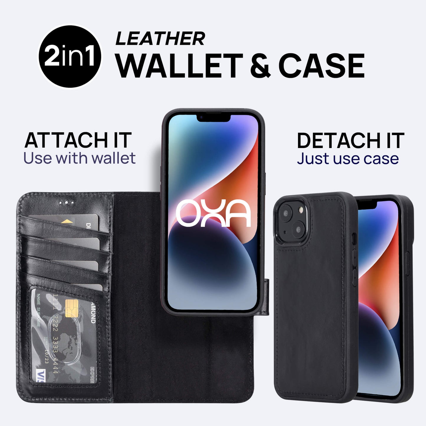 iPhone 15 Leather Wallet Case