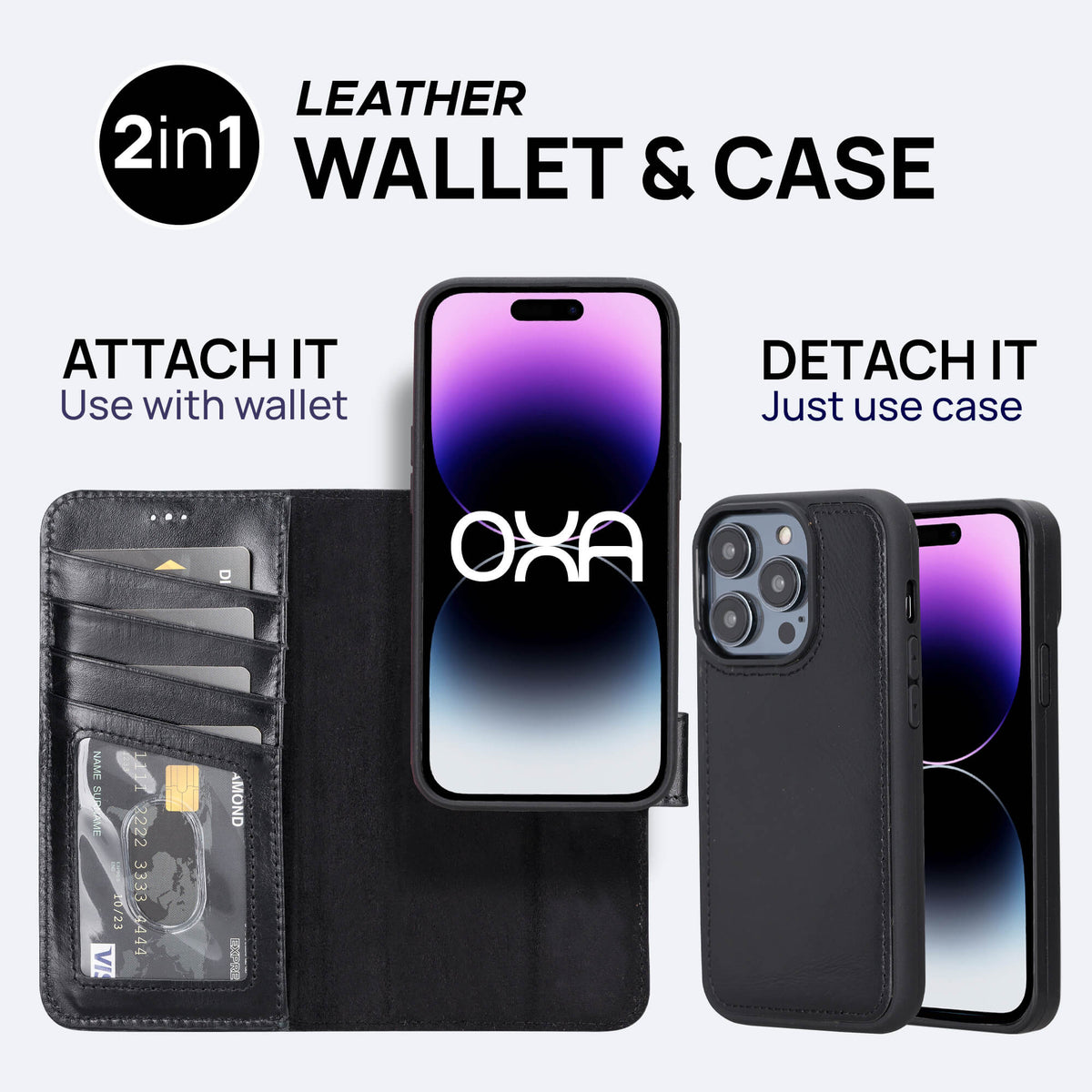 iPhone 15 Pro Leather Wallet Case