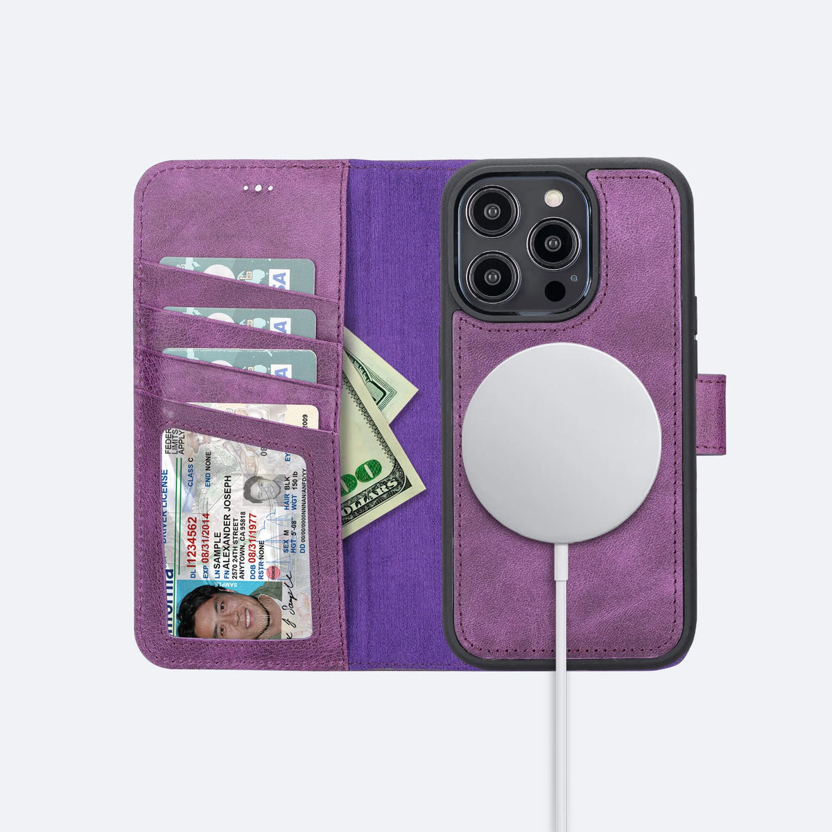 iPhone 14 Pro Leather Wallet Case