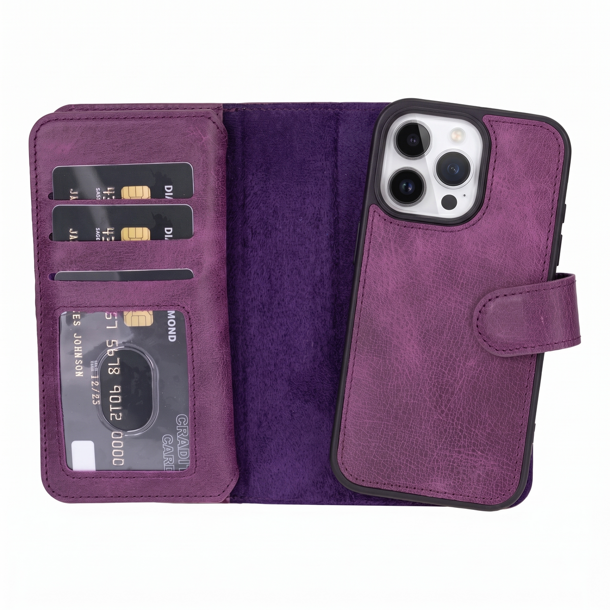 iPhone 16 Pro Leather Double Wallet Case
