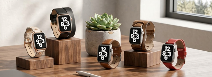 Genuine Leather Apple Watch Bands for 42 mm / 44 mm / 45mm