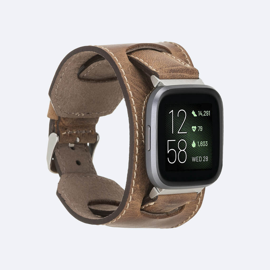 Best Cuff Leather Watch Band for Fitbit Versa 3 / 2 - Oxa 7