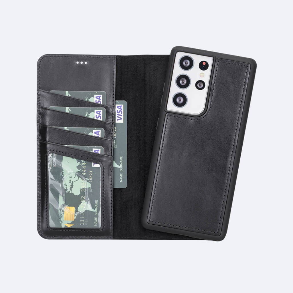 Premium Leather Wallet Case for Samsung Galaxy S21 Ultra - Oxa 1