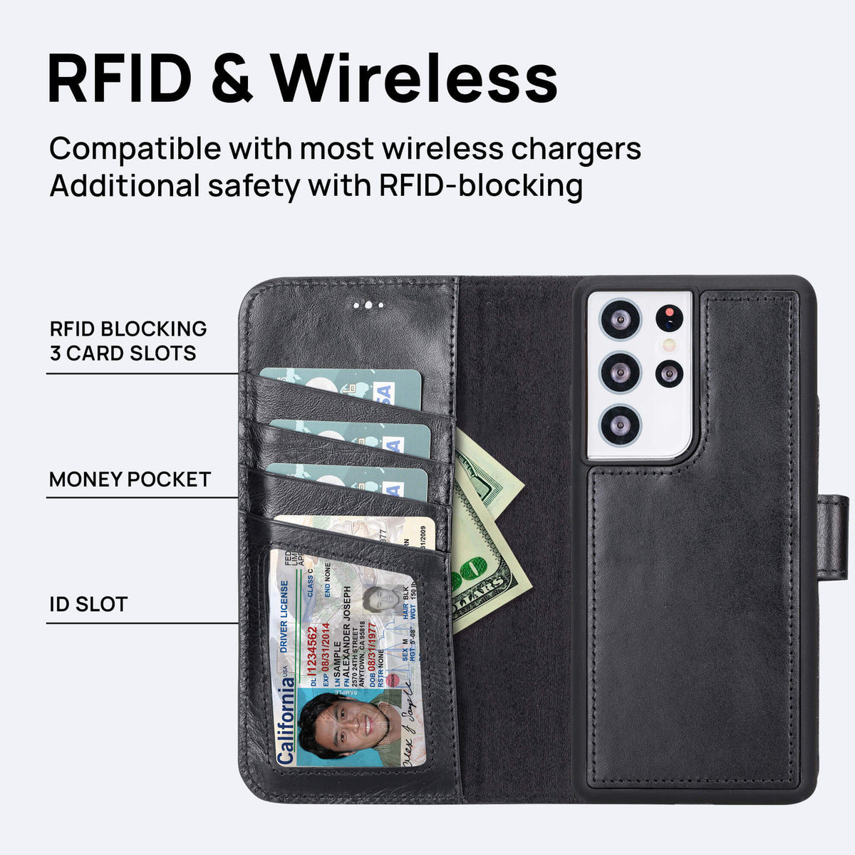 Samsung Galaxy S21 Ultra Leather Wallet Case