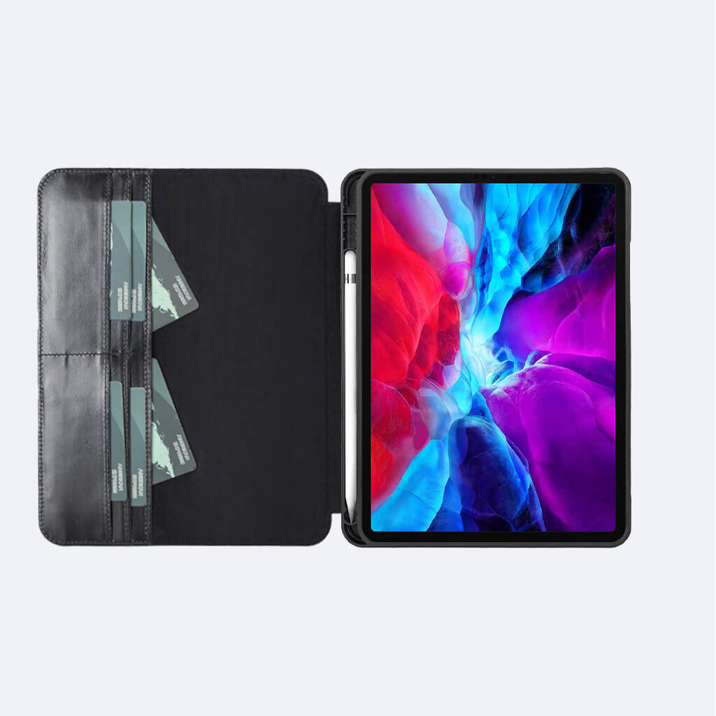 Luxury iPad 10.2 Leather Cover with Pencil Holder - OXA 1