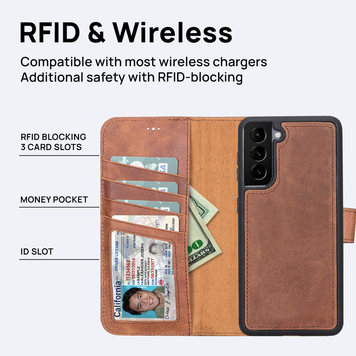 Samsung Galaxy S21 Plus Leather Wallet Case