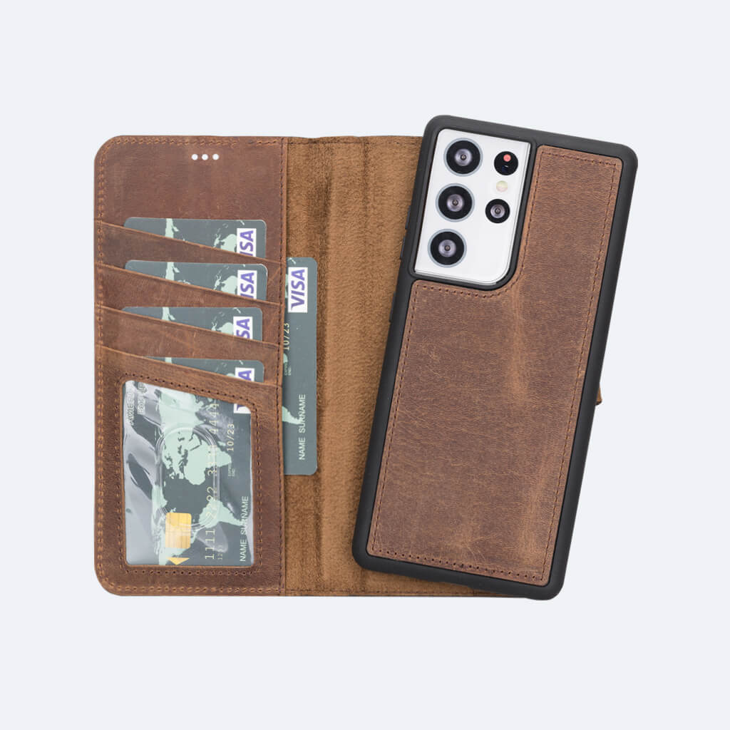 Premium Leather Wallet Case for Samsung Galaxy S21 Ultra - Oxa 8