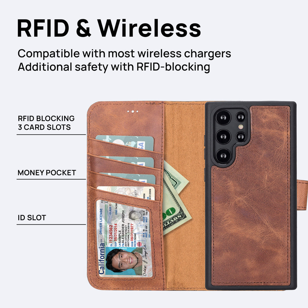 Samsung Galaxy S22 Ultra Leather Wallet Case