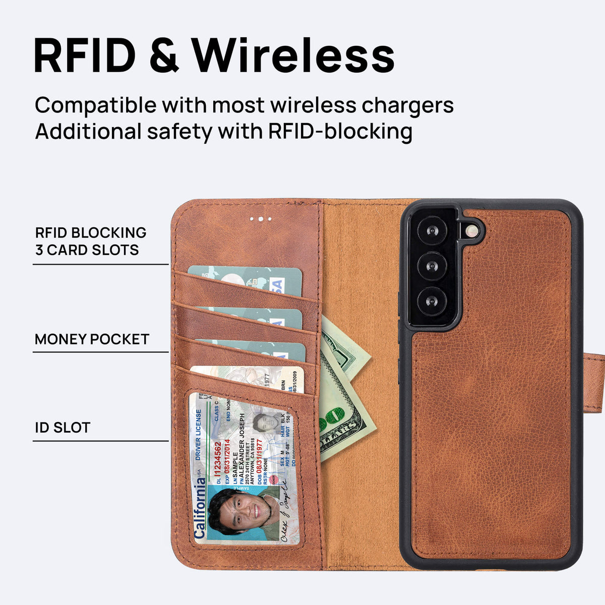 Samsung Galaxy S23 Leather Wallet Case