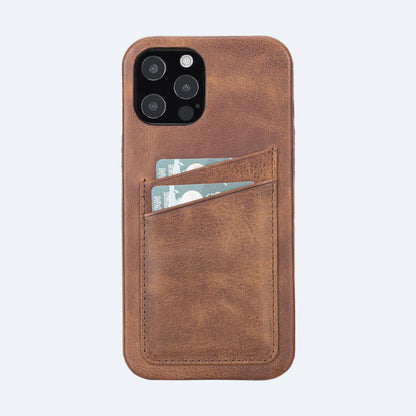 Back Holder Luxury Leather Case for iPhone 12 Series