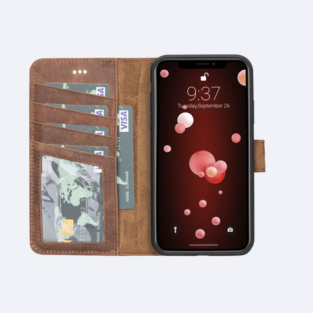 Premium Leather Wallet Case for iPhone XR - Oxa 16