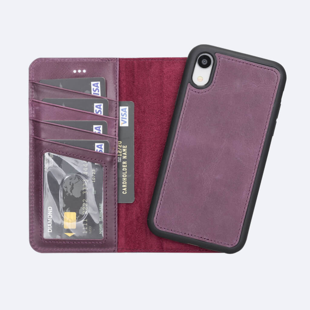Venito Capri Leather Wallet Case Compatible with iPhone XR (6.1 inch) Extra SEC