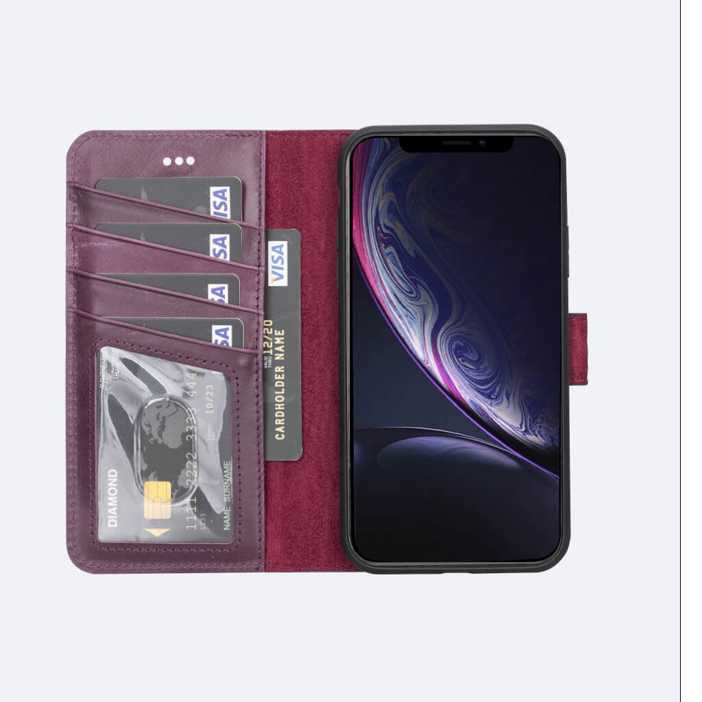Premium Leather Wallet Case for iPhone XR - Oxa 30