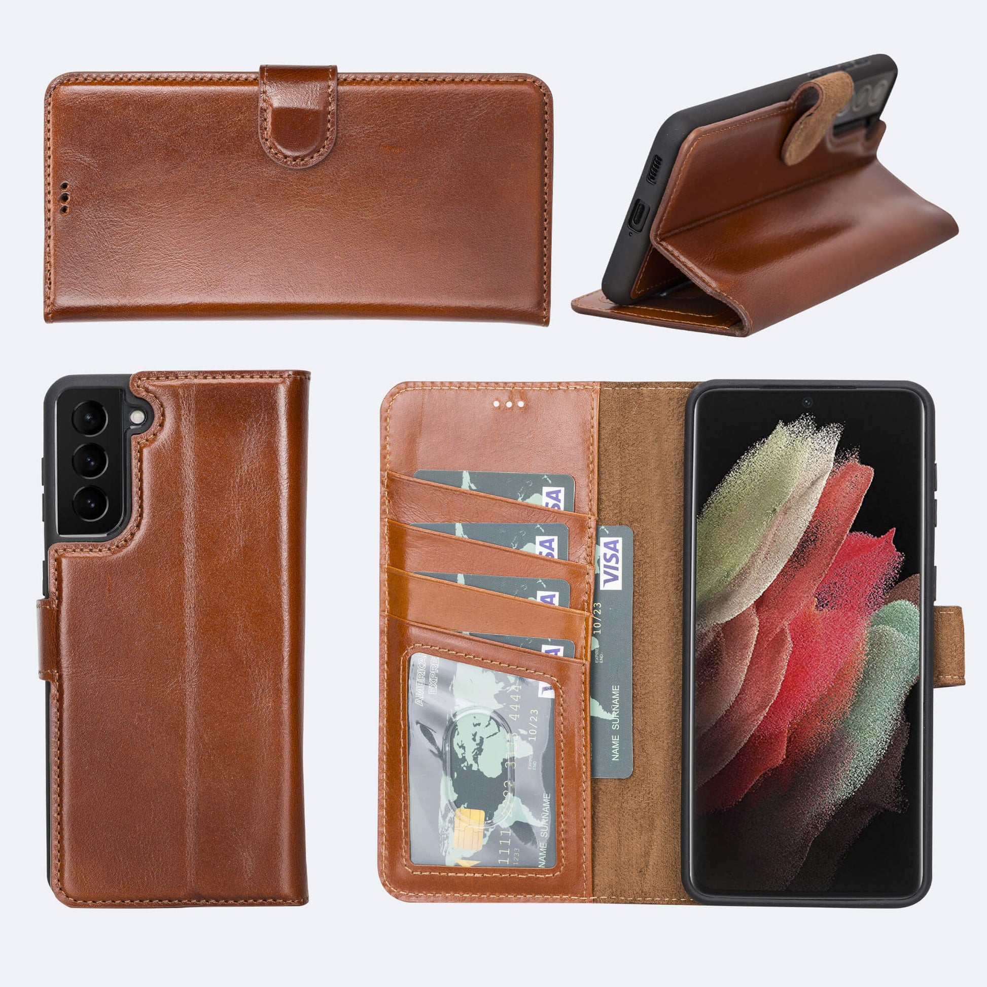 Leather Case S21 Ultra Wallet Leather Wallet Case For Samsung