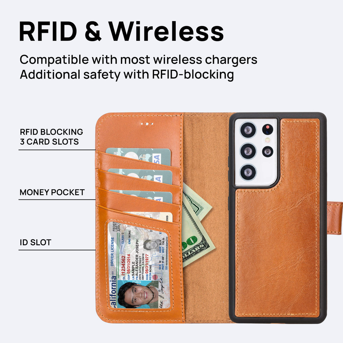 Samsung Galaxy S21 Ultra Leather Wallet Case