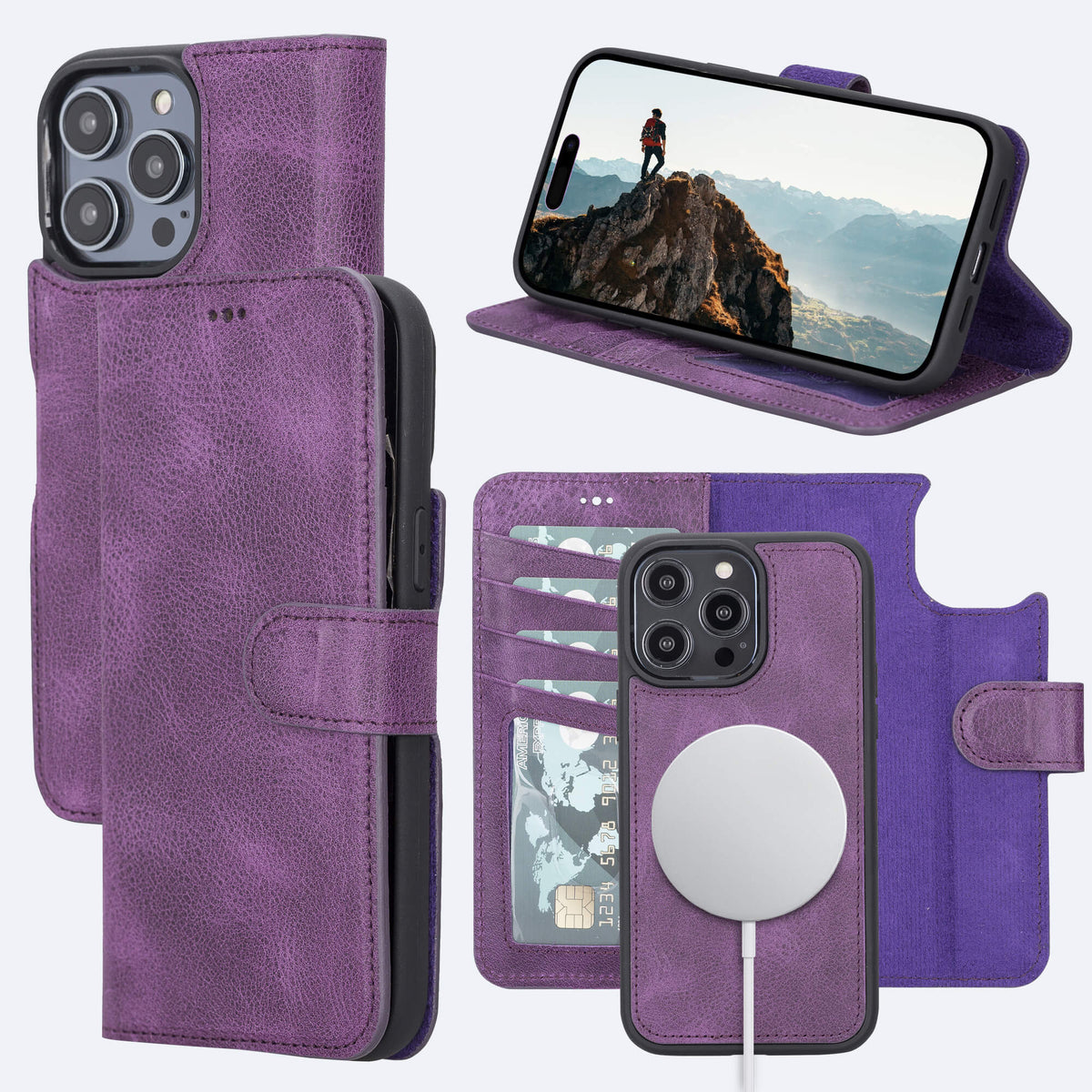iPhone 14 Pro Leather Wallet Case