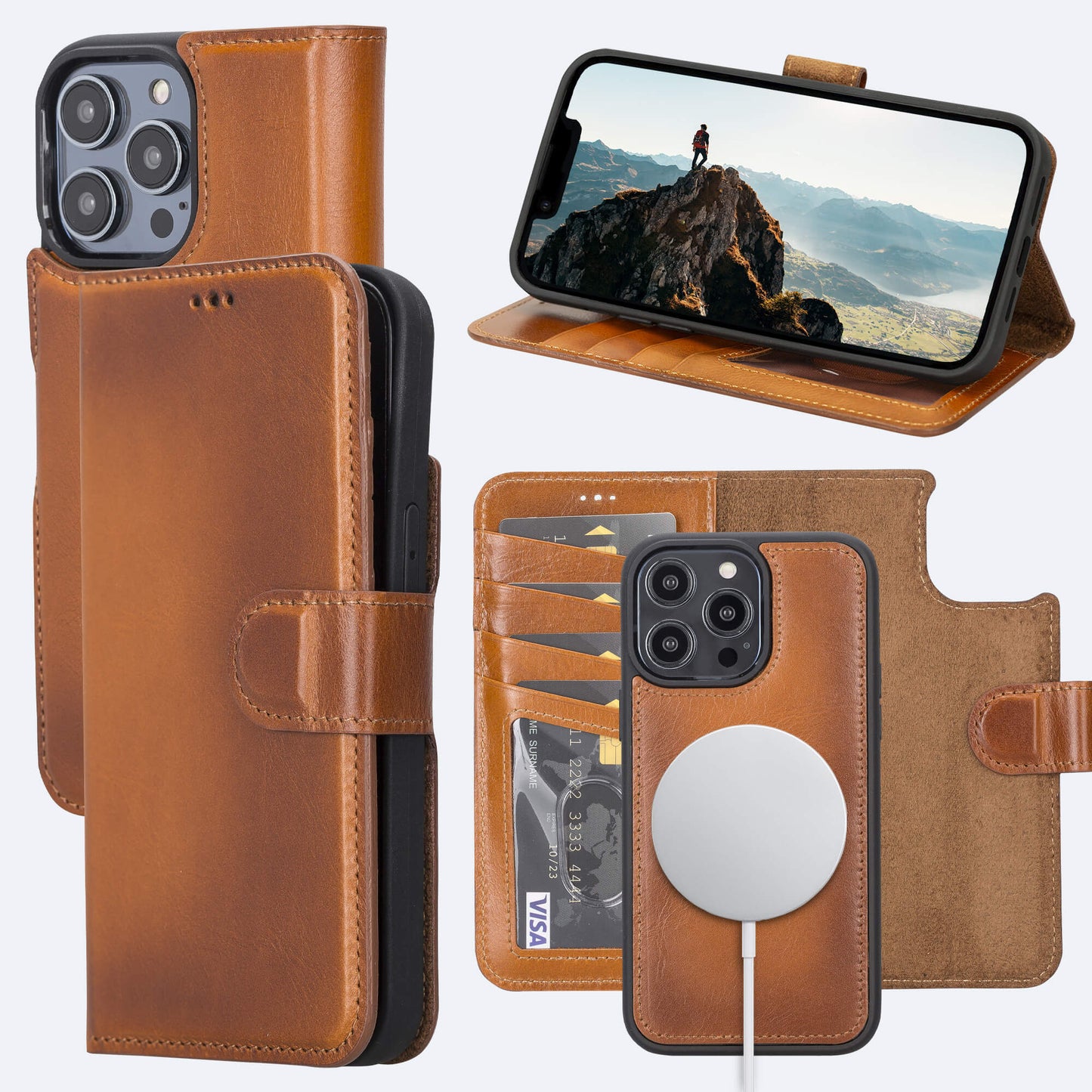 iPhone 14 Pro Leather Wallet Case
