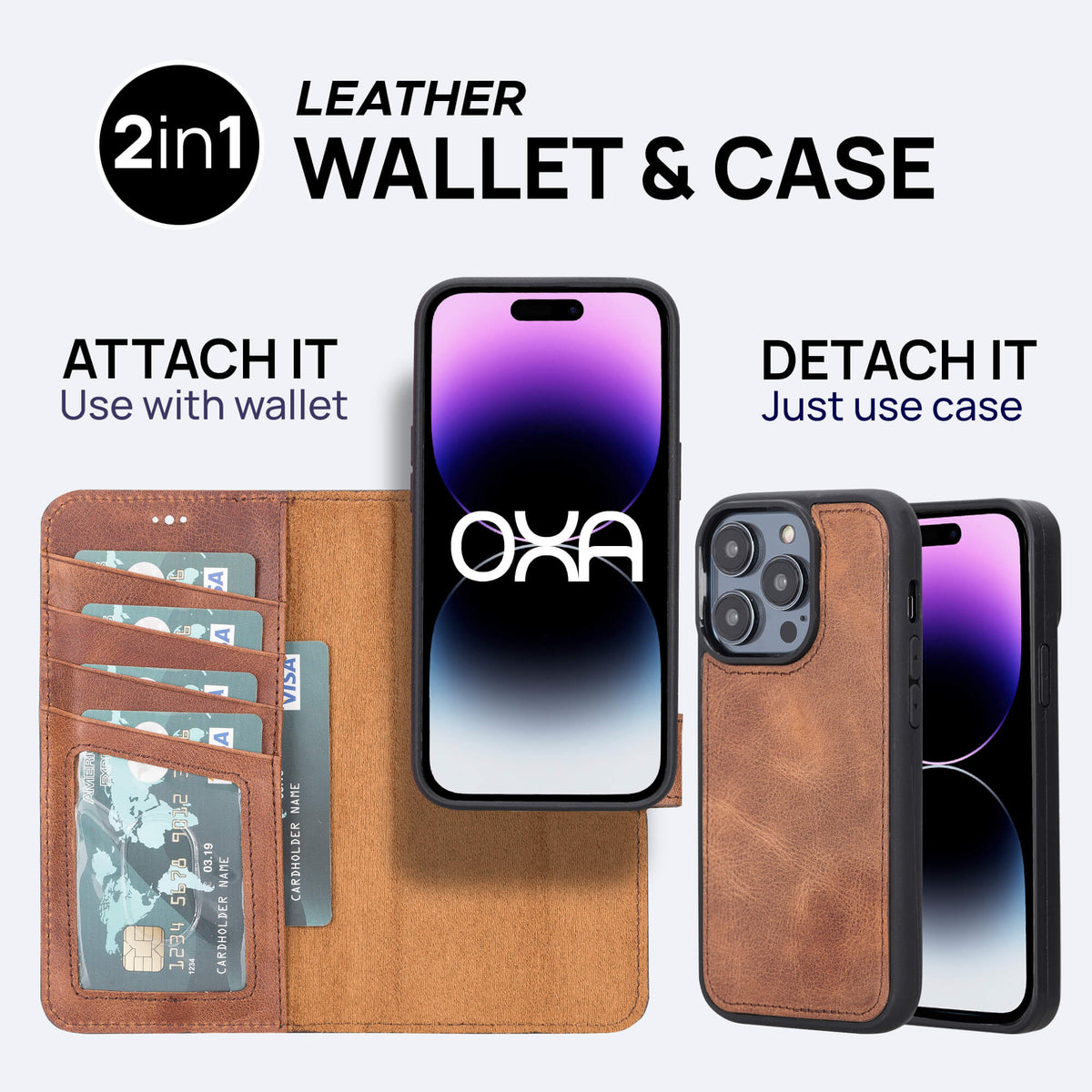 iPhone 14 Pro Leather Wallet Case