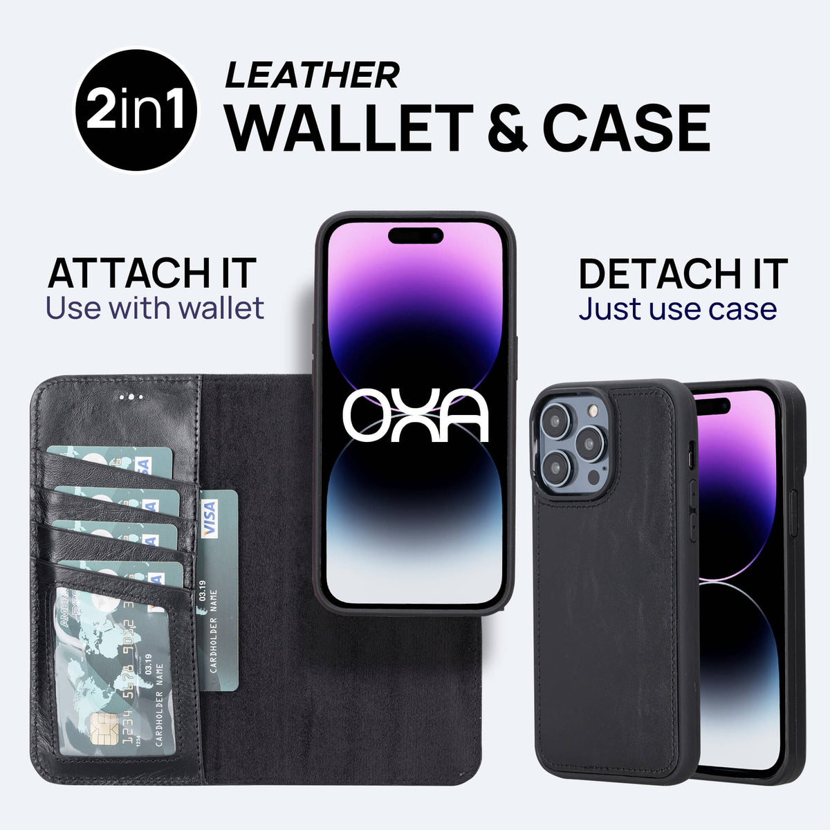 iPhone 14 Pro Max Leather Wallet Case